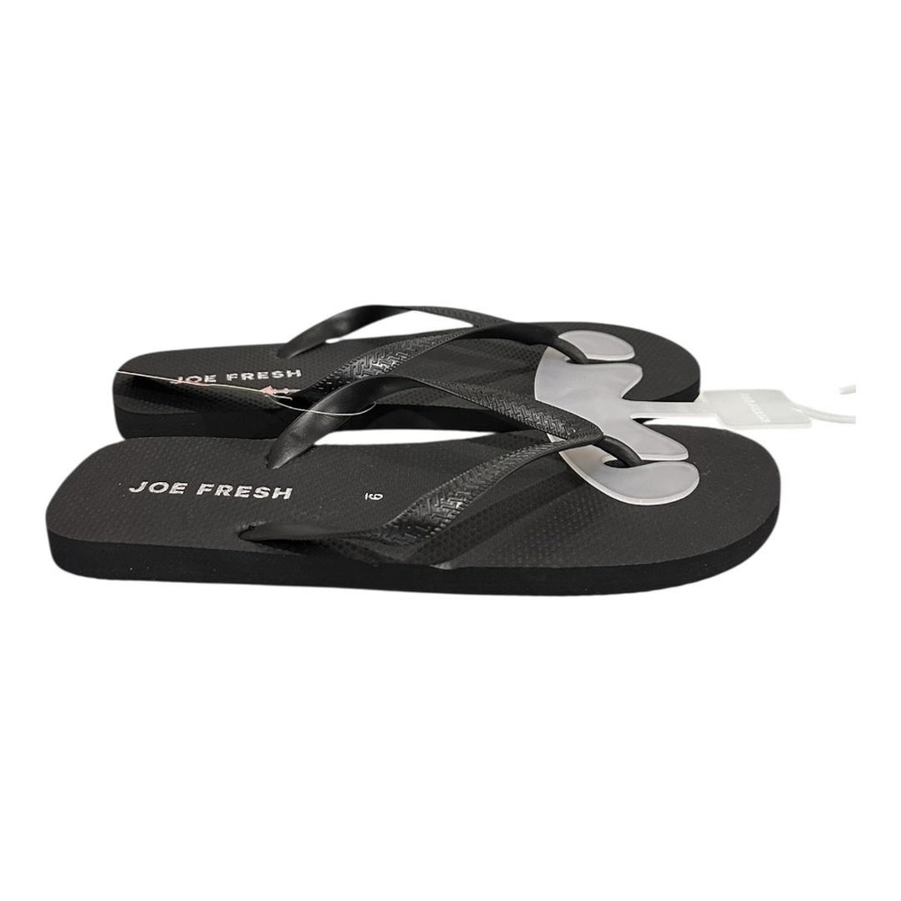 Joe Fresh Flip Flop Sandals Mens Size 9 Black Beach Shoes Summer Casual